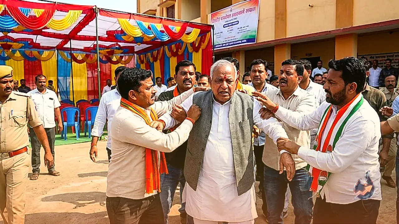 Severe Chaos in Madhya Pradesh's Rajgarh During School Inauguration as BJP and Congress Workers Clash