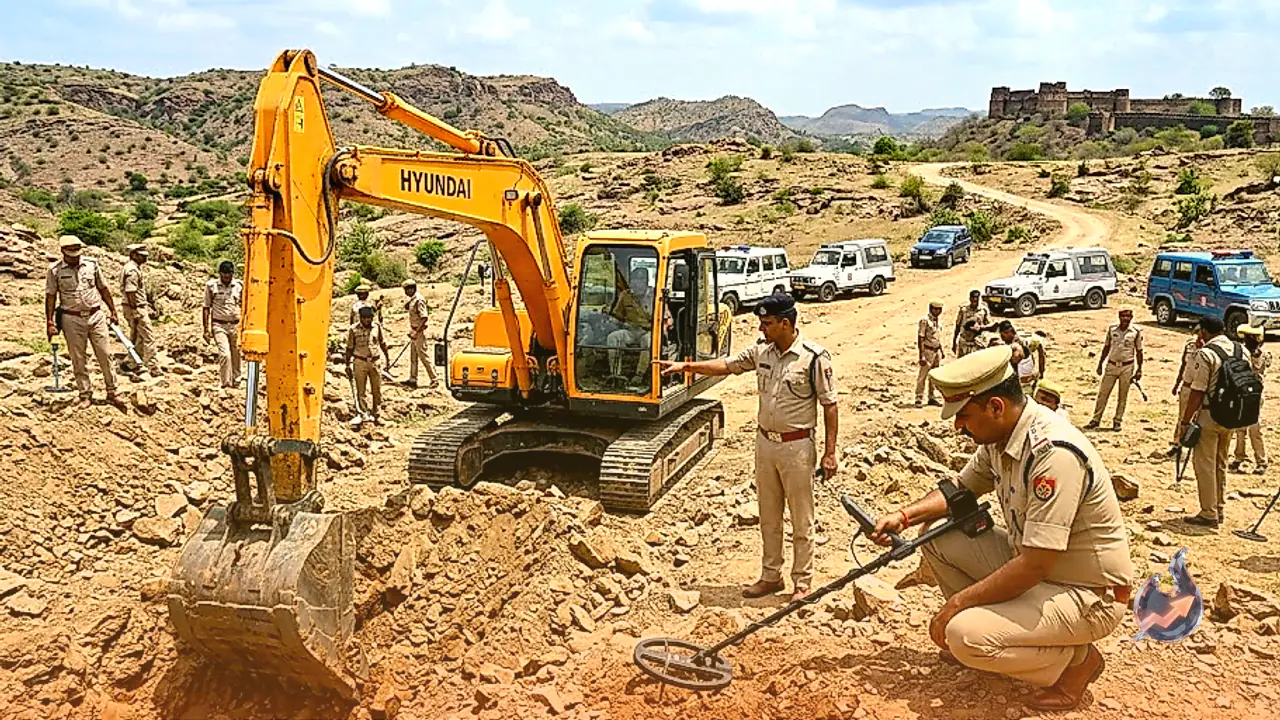 मध्य प्रदेश के शिवपुरी से उड़ी 400 साल पुरानी ऐतिहासिक तोप, राजस्थान के हिंडौन में भारी पुलिस बल और जेसीबी से चल रही खुदाई
