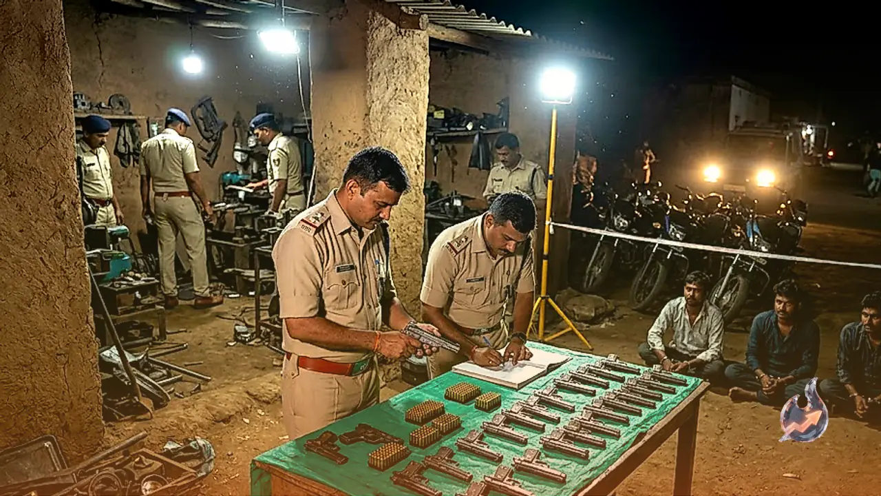 मध्य रात्रि में 400 पुलिसकर्मियों का धावा, बड़वानी के गांव में हथियार फैक्ट्री का भंडाफोड़, 12 हिरासत में