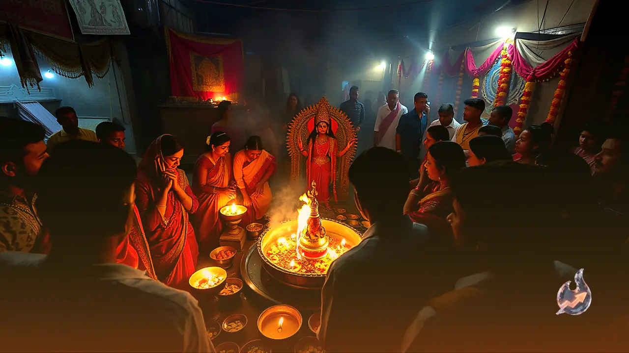 Maha Saptami Nisha Puja Rituals and Symbolic Offerings for Maa Kalaratri