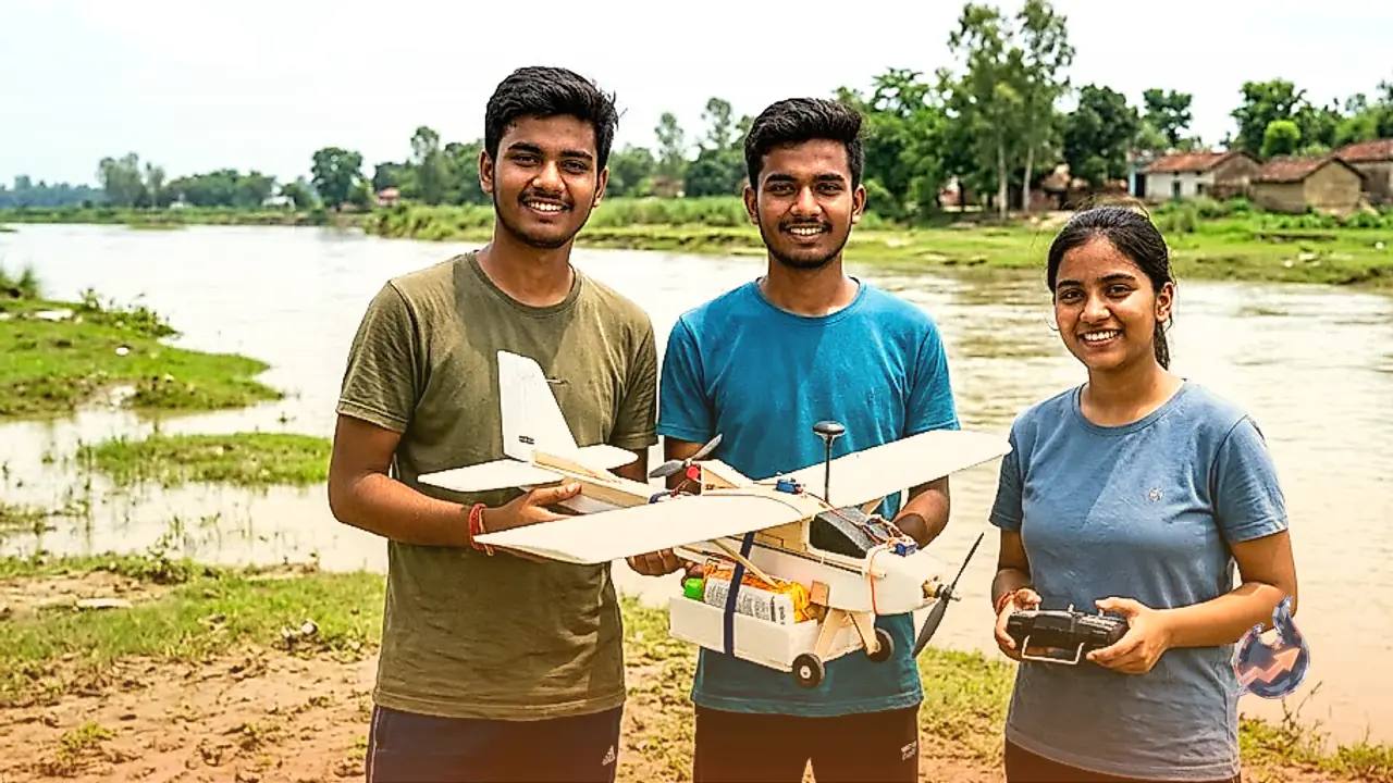 महराजगंज के छात्रों का कमाल: 15 हजार रुपये में बना डाला रेस्क्यू आरसी प्लेन, बाढ़ में फंसे लोगों तक पहुंचाएगा राहत सामग्री