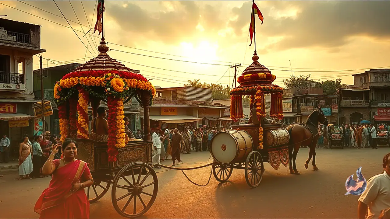 Dahiphale Family in Beed Celebrates Birth of Daughter After 200 Years with Grand Chariot Procession