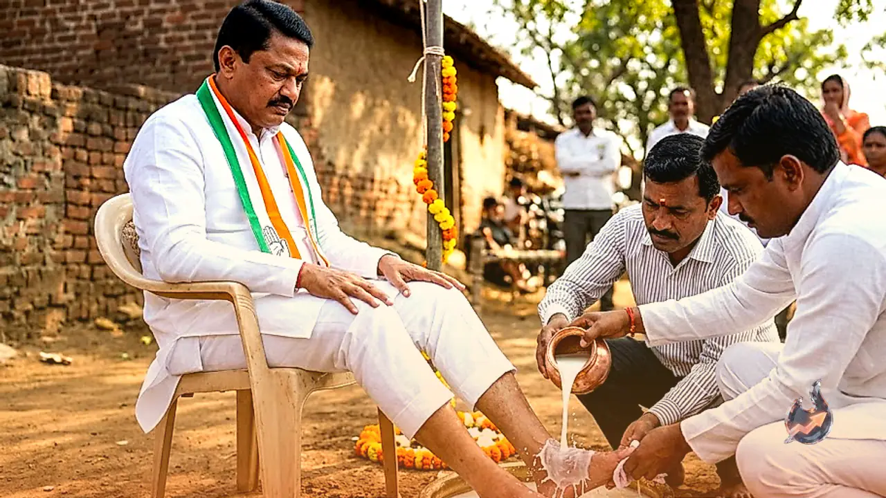 महाराष्ट्र में कांग्रेस नेता नाना पटोले का पैर धुलवाने वाला वीडियो वायरल होने पर भड़का विवाद, व्यक्तिपूजा और लोकतंत्र पर उठे सवाल