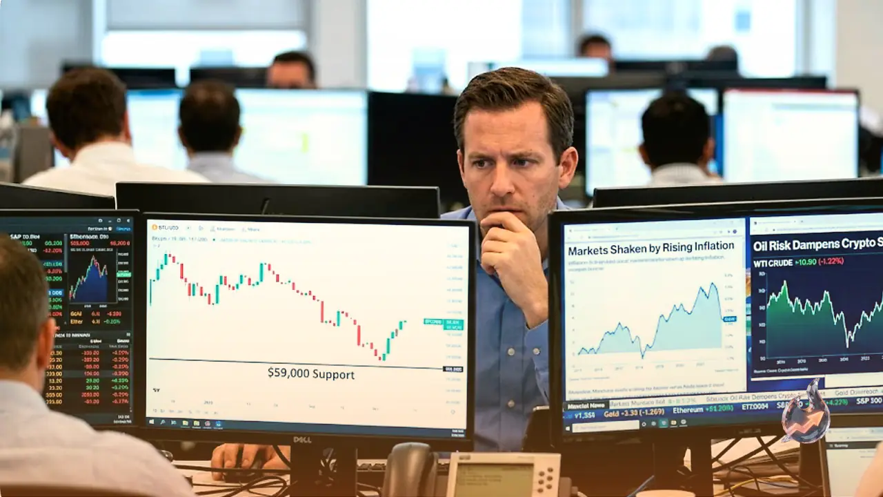 Inflation Fears and Oil Risk Drag Bitcoin Down, But $59,000 Holds as a Floor