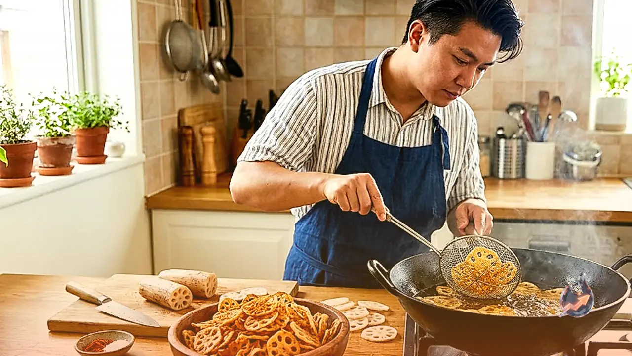Make Crispy Lotus Stem Chips Instead of Potato Chips With These Simple Cutting and Frying Tips