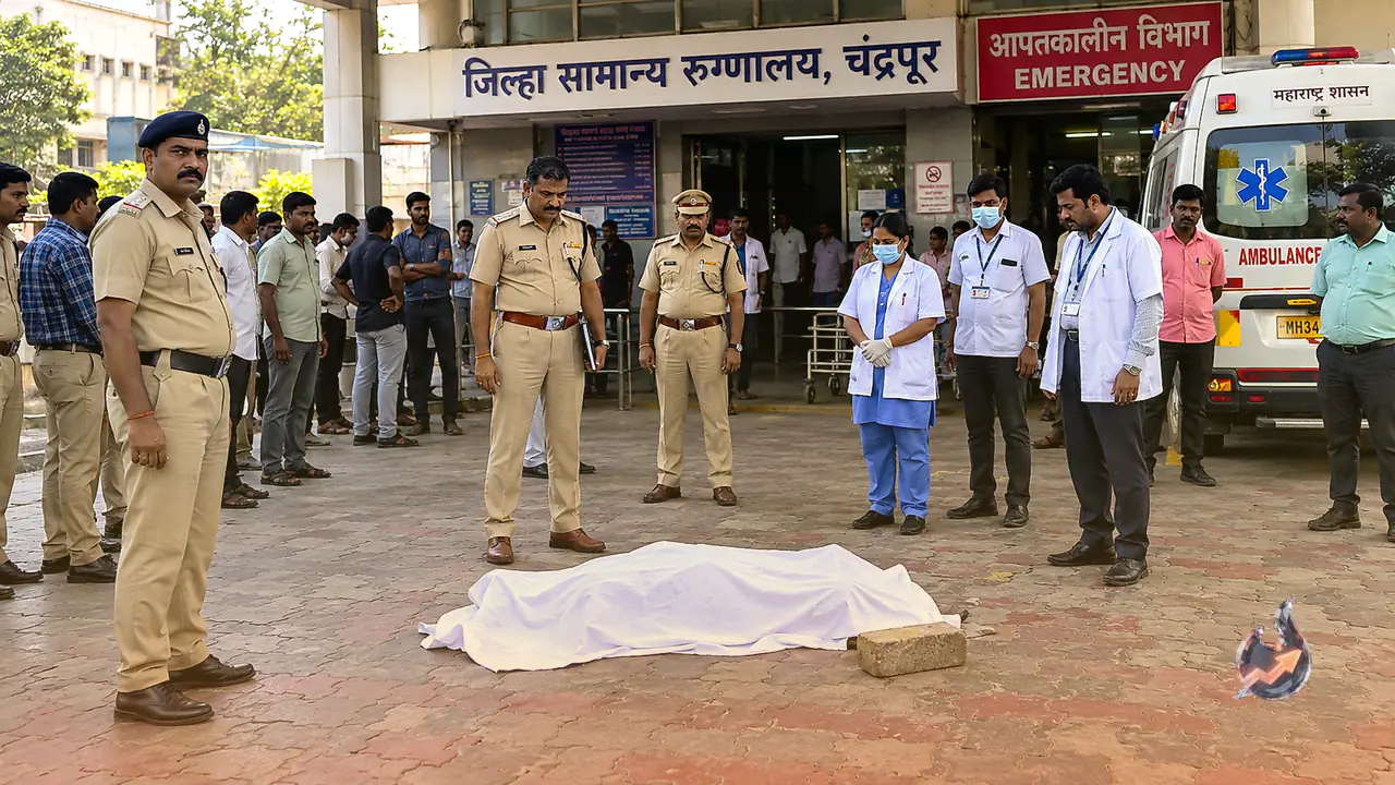 Man brutally murdered with paving block outside district hospital in Chandrapur