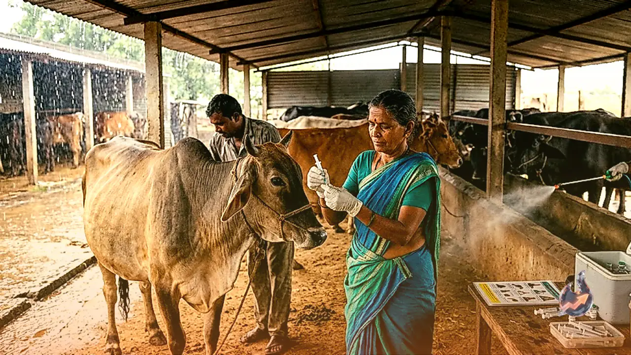 Monsoon Humidity Raises Infectious Disease Risks in Cattle, Animal Husbandry Department Advises Vaccination and Shed Spraying