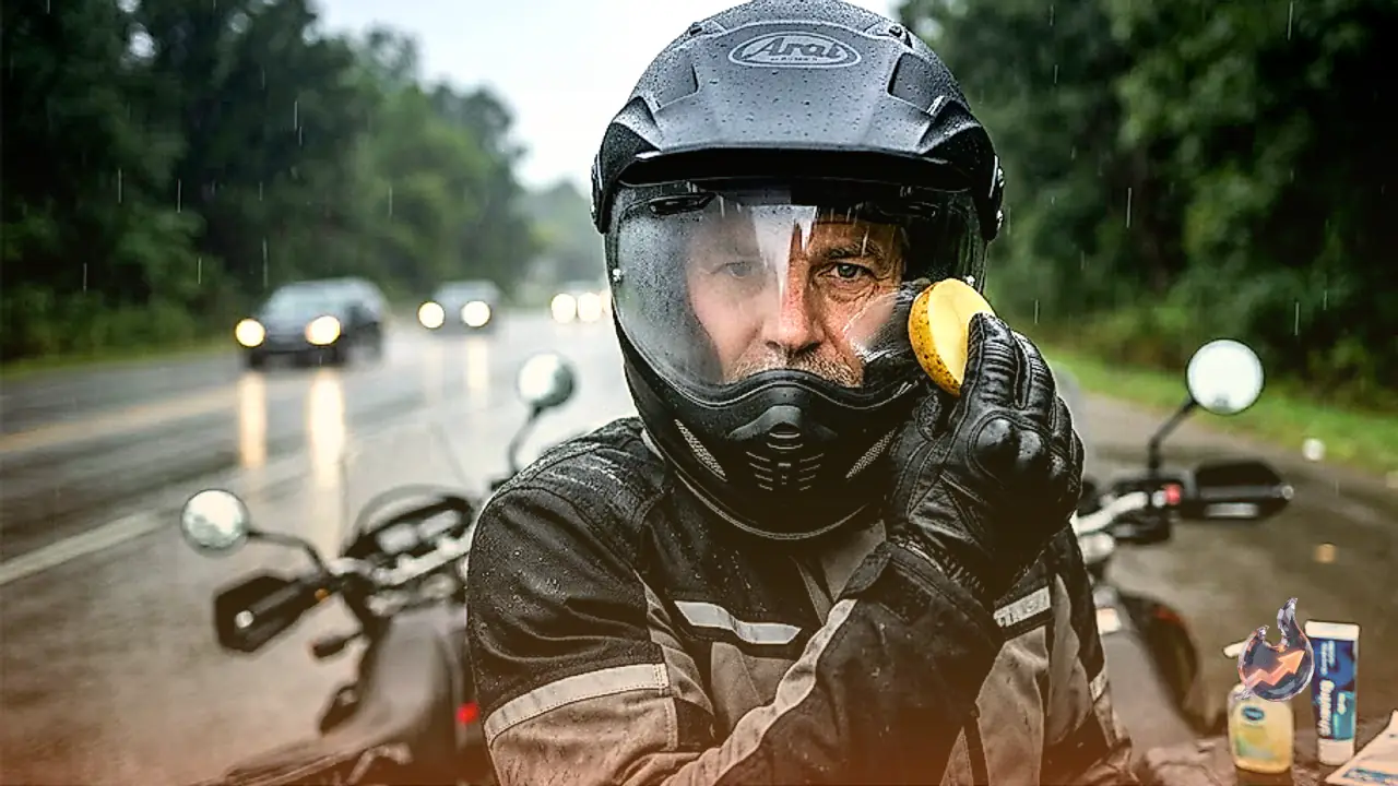 Rain fogging up your bike helmet visor mid-ride? These 4 home fixes clear it in minutes
