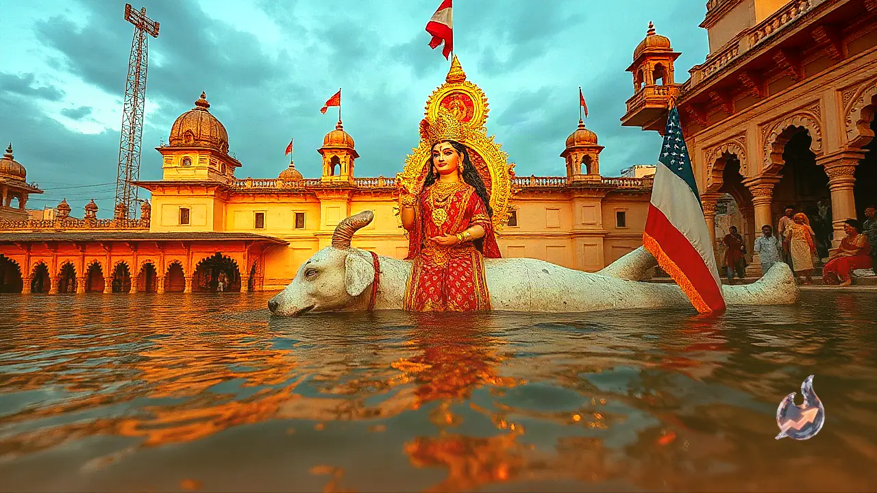 मंचरियाल के महाकाली मंदिर में उभरा अद्भुत दृश्य, पानी के भीतर शयन मुद्रा में दर्शन दे रही हैं देवी