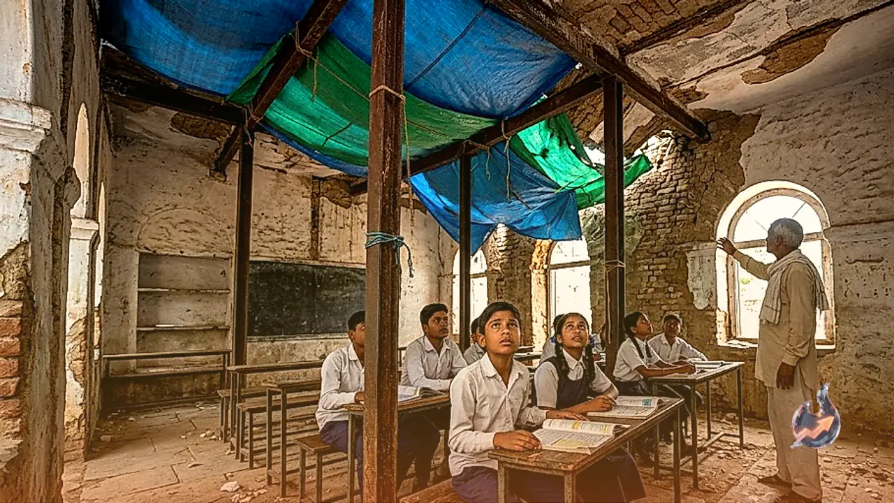 400 Lives at Risk as Mandleshwar Students Study in 206-Year-Old Crumbling School Building