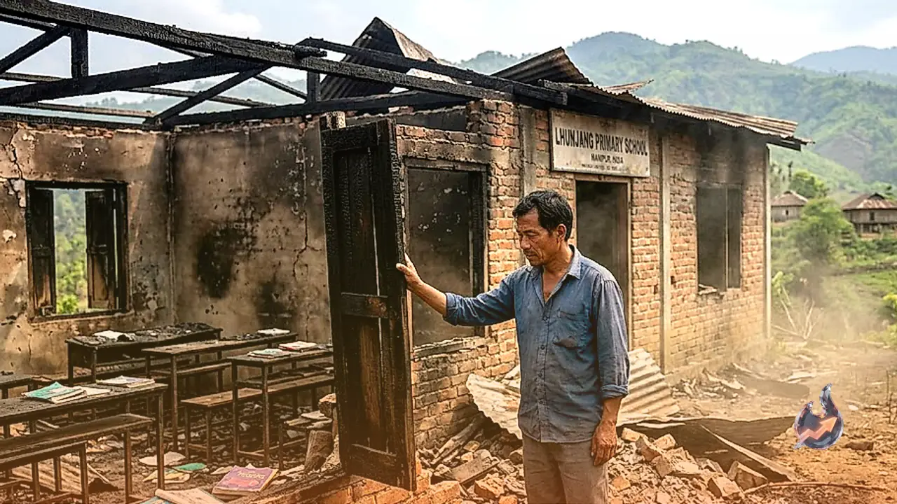 मणिपुर: कांगपोकपी के गांव में तड़के गोलीबारी के बाद स्कूल में लगाई आग