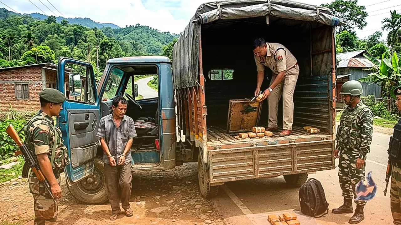 Security Forces Intercept Truck in Manipur's Jiribam to Seize Rs 80 Crore Worth Brown Sugar