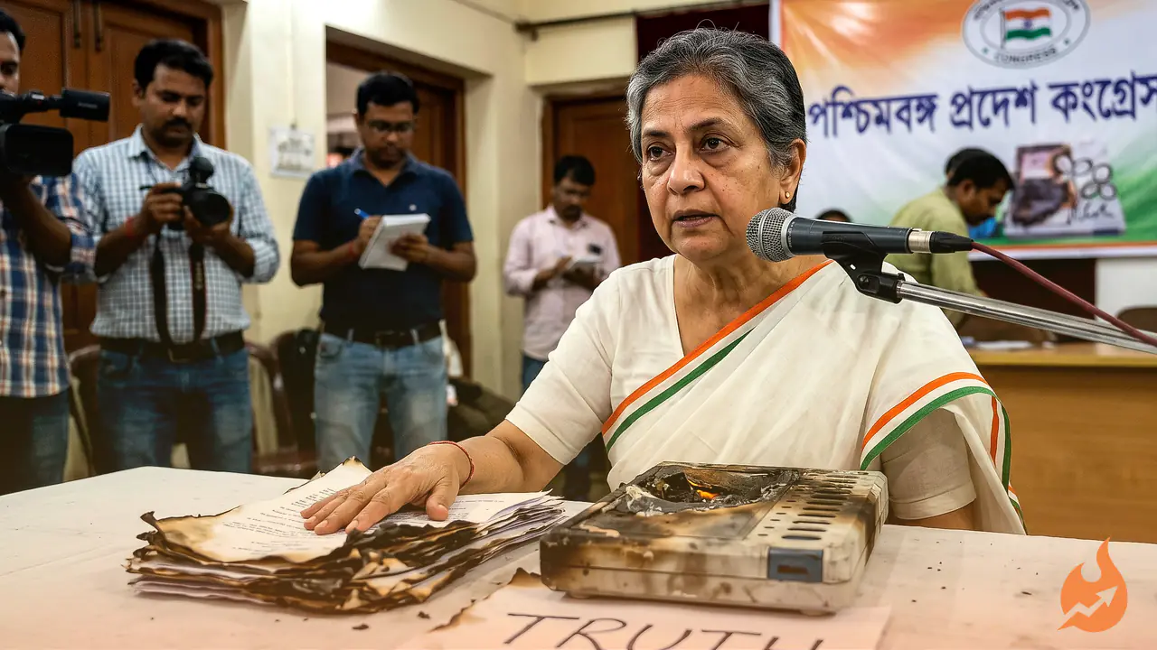 मशीनें जल सकती हैं, सच नहीं — कोलकाता घटना पर Congress का तीखा संदेश