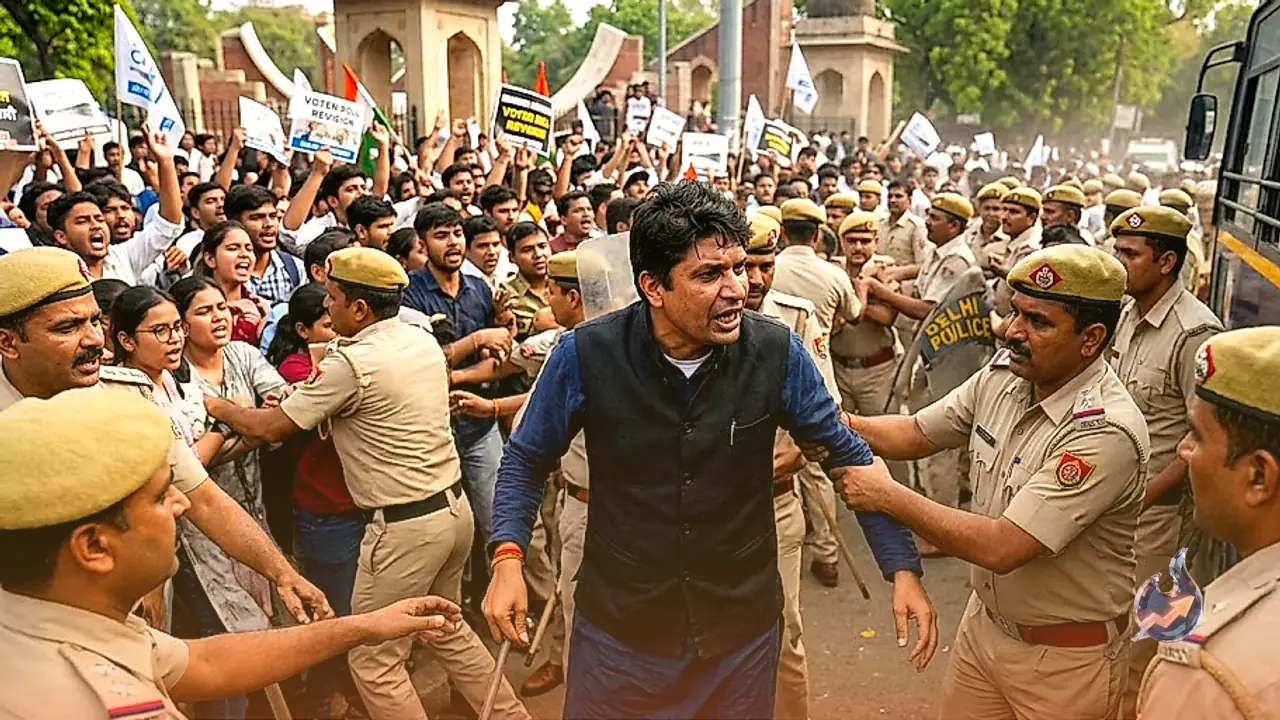 Massive Commotion at Jantar Mantar Over Voter Roll Revision as Saurabh Bharadwaj and Over 100 Detained