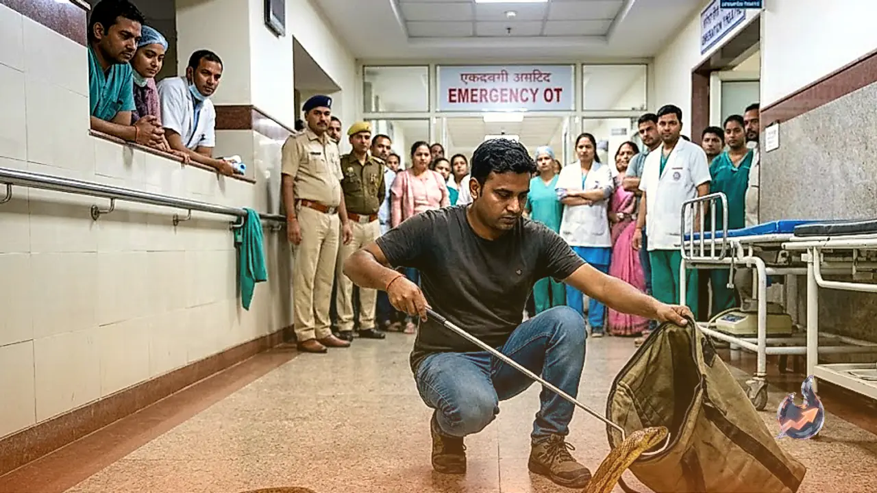 Massive Dhaman Snake Found Slithering Near Emergency OT at Kota Medical Facility, Captured and Released