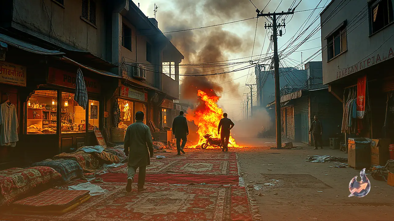 Massive fire breaks out in bedding shop at Sadar Bazaar in Kuchaman City
