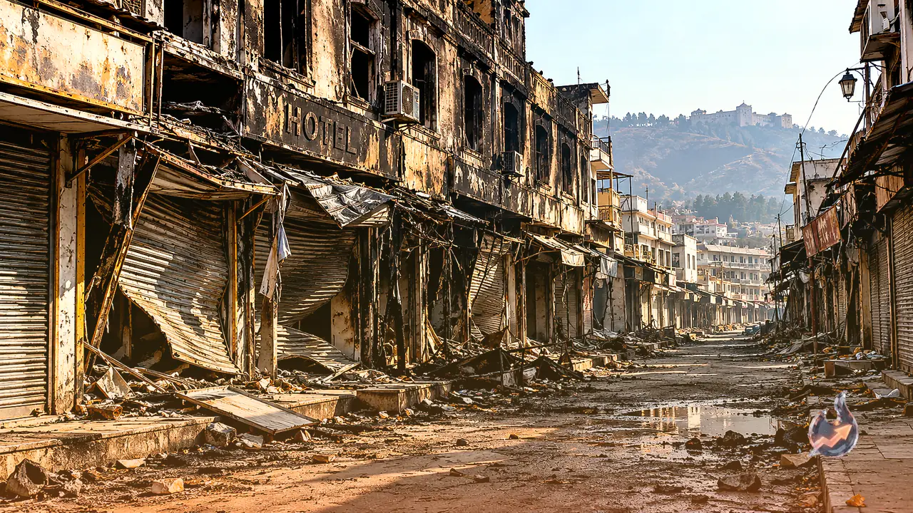Massive fire engulfs Shiva Market near Jammu railway station, dozens of shops and hotel destroyed