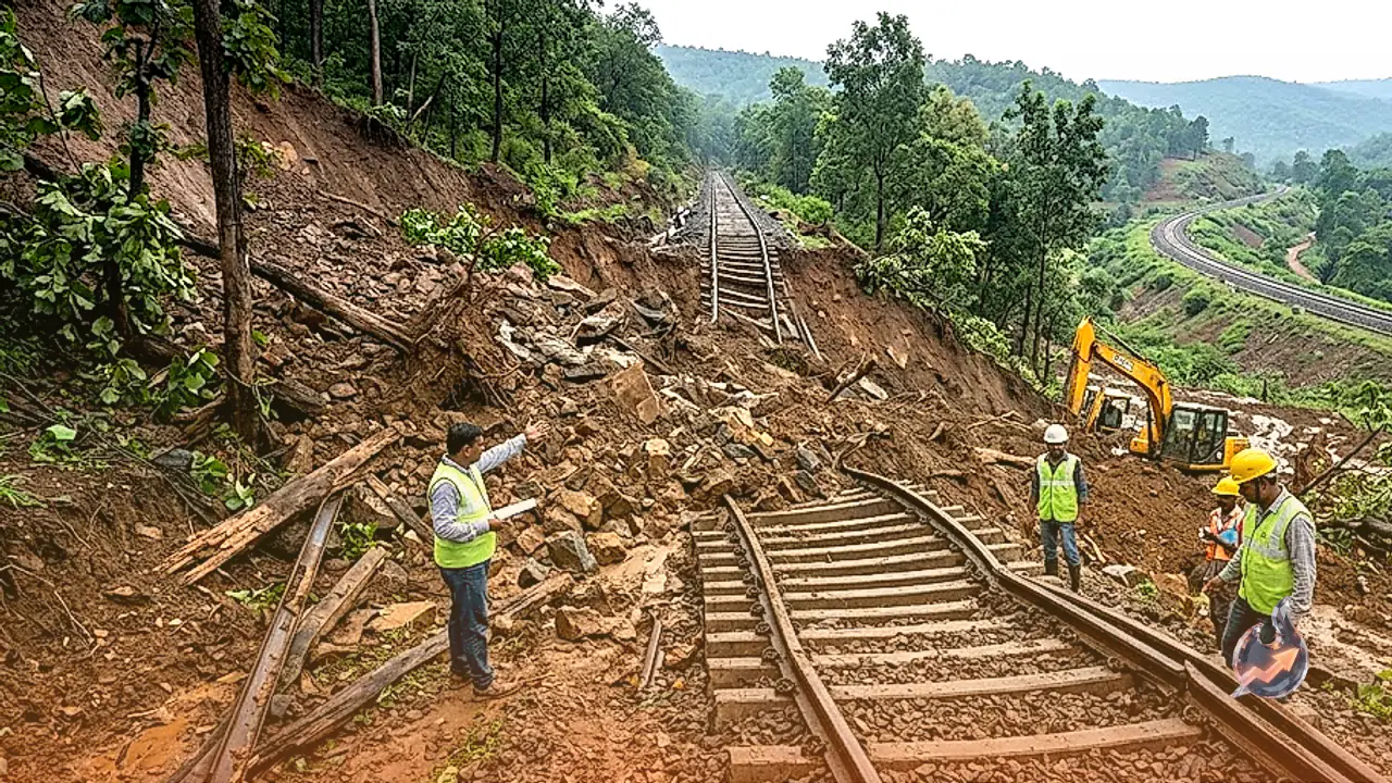 Massive Landslide on KK Rail Line Devastates 3-Kilometer Track in Bastar, Causing Daily Loss of 10 Crore Rupees