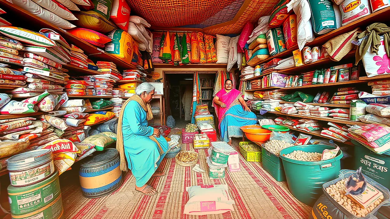 Mat Grocery Store at Mirzahadi Haat Sells Essentials in 10 Rupee Packs, Helping Villagers Manage Weekly Supplies on Tight Budgets