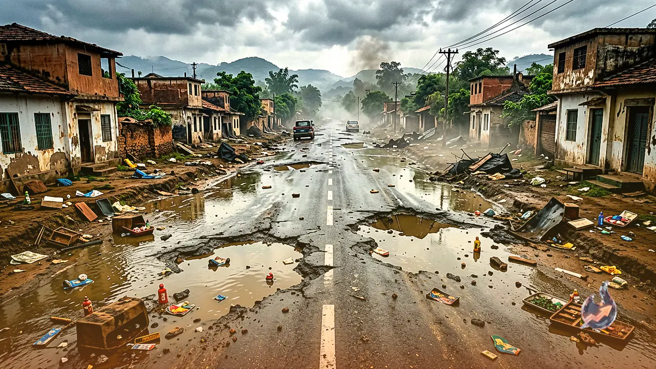 Dilapidated 1 Km Road in Mau's Madhuban Turns Dangerous as Waterlogged Potholes Cause Daily Accidents