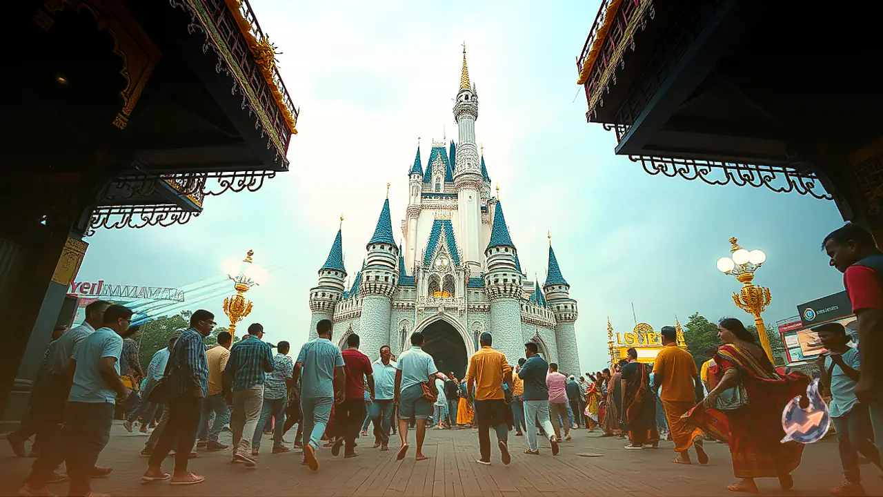 Medininagar Durga Puja to Feature 110-Foot Cinderella Castle Inspired by Tokyo Disney, Complete with Laser Show and 14-Foot Idol
