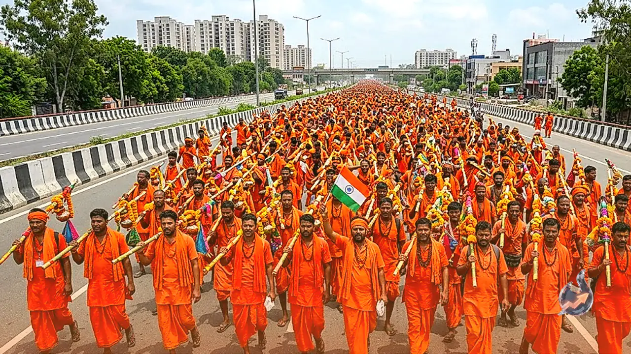 मेरठ के एनएच 58 पर उमड़ा डाक कांवड़ियों का सैलाब, मुख्यमंत्री योगी आदित्यनाथ करेंगे शिव भक्तों पर पुष्प वर्षा