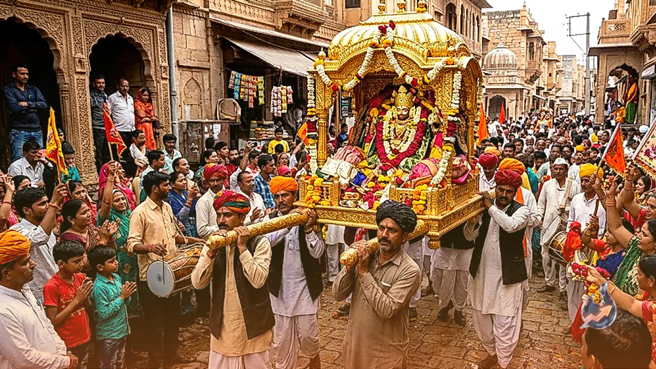 In Gadhbor, Charbhuja Nath Takes to the Streets in a Golden Palanquin on Jaljhulni Ekadashi