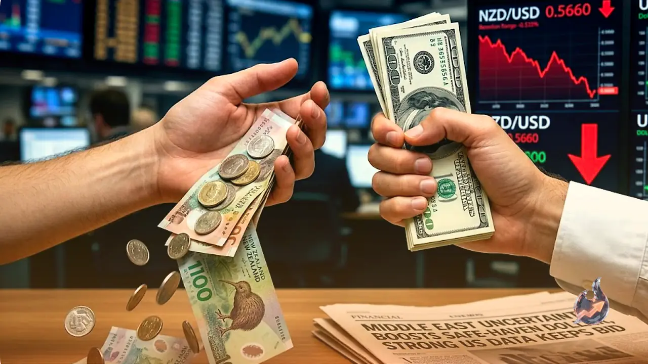 Kiwi Slides for a Sixth Straight Day as Safe-Haven Dollar Feeds Off Middle East Jitters and Strong US Data