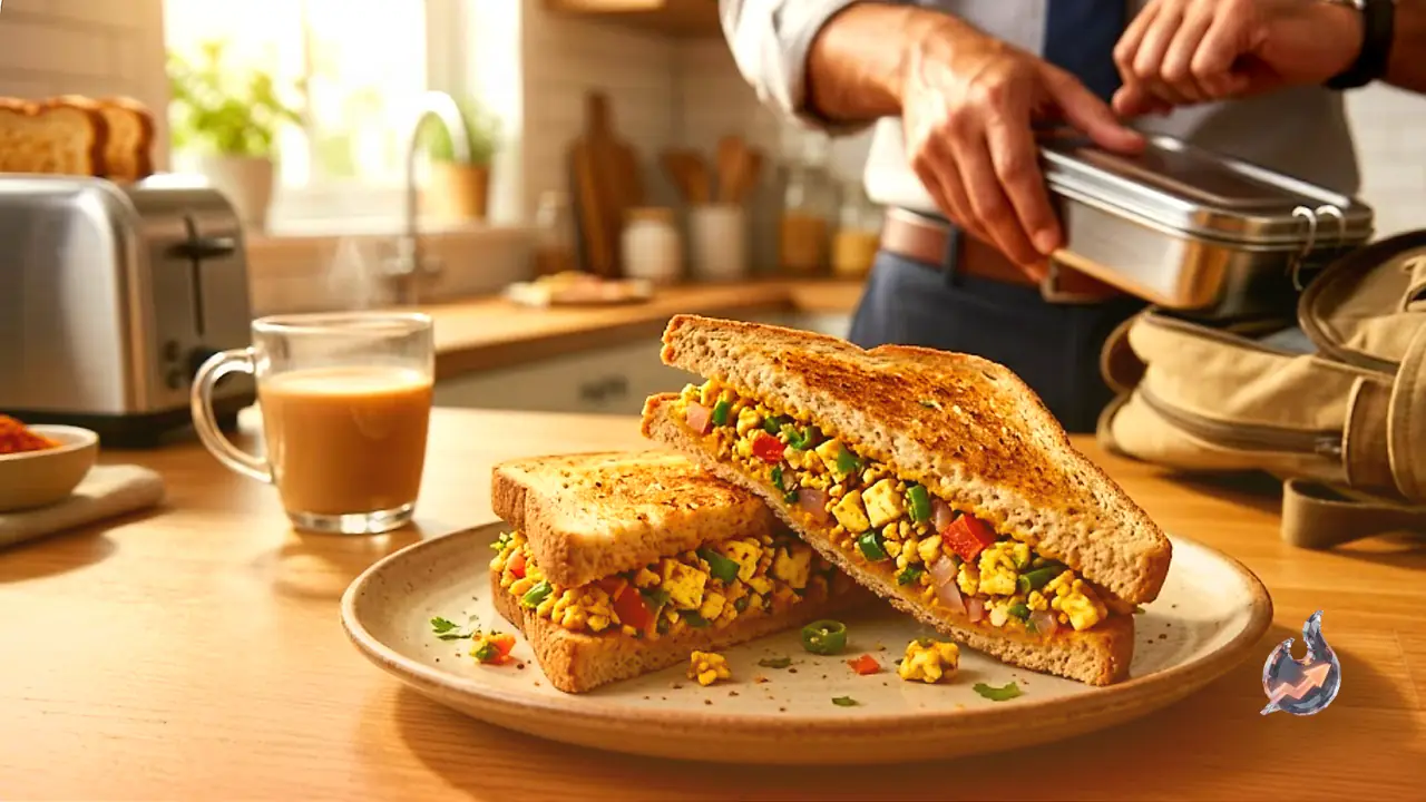 This 10-Minute Paneer Bhurji Sandwich Can Save Your Rushed Weekday Mornings