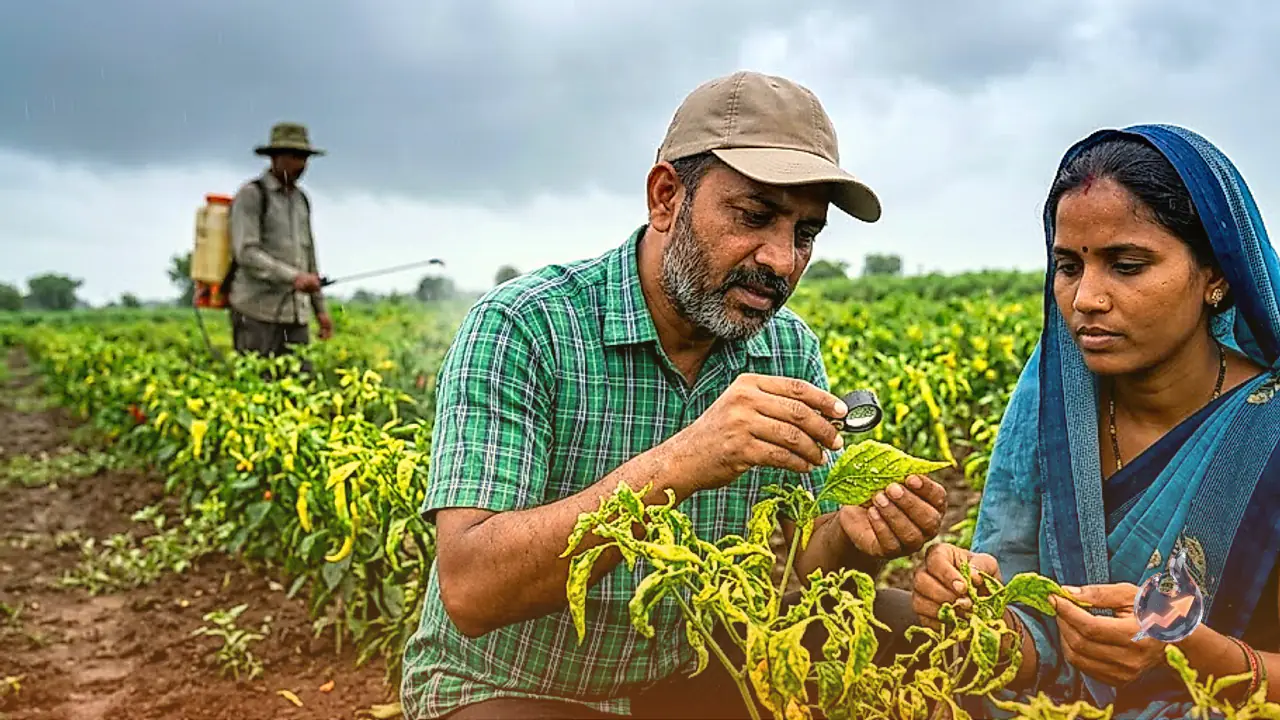 Rising Threat of Leaf Curl Disease in Chilli Crops: Expert Advice on Whitefly Control