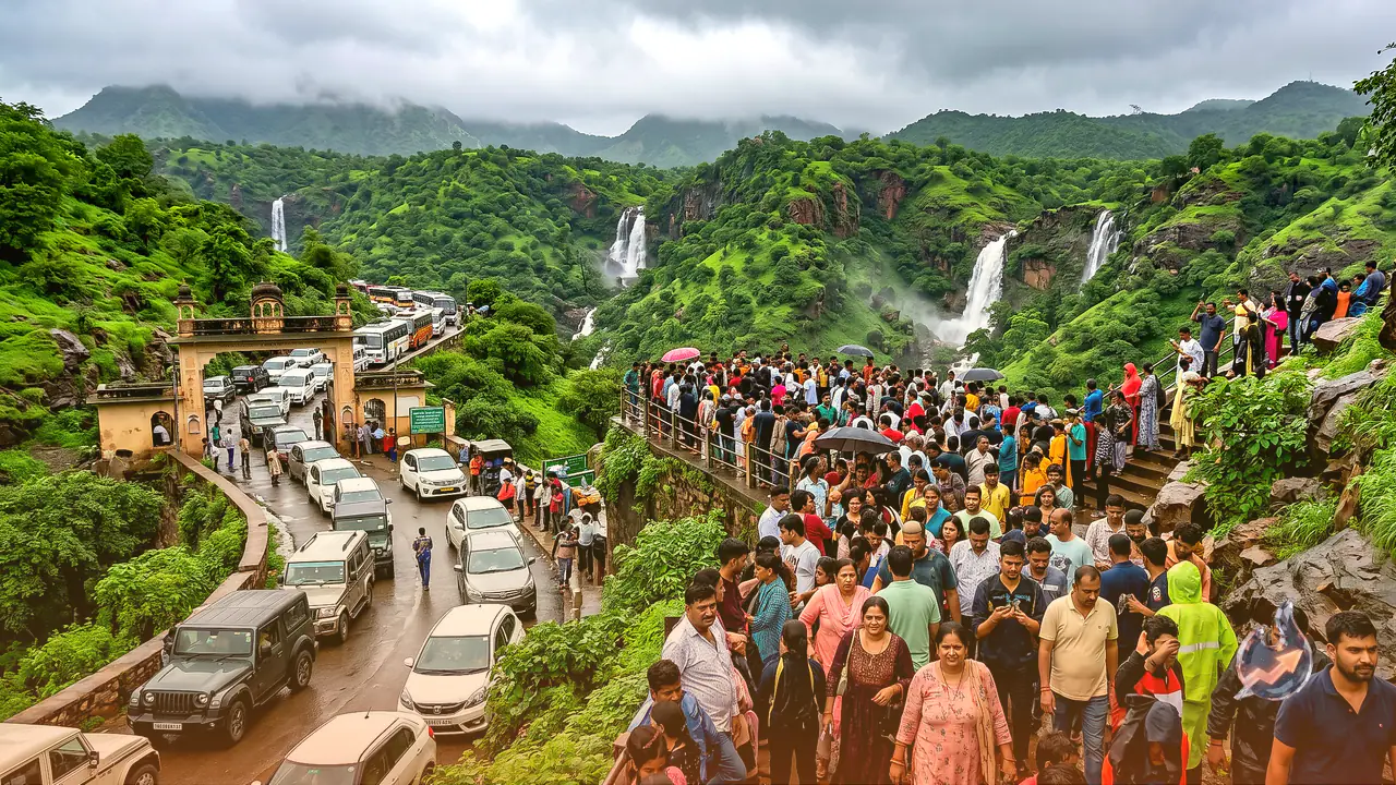 Rajasthan's 'Mini Kashmir' Goram Ghat Reopens for Tourists as Monsoon Nears, Crowds Pour In Amid Clouds and Waterfalls