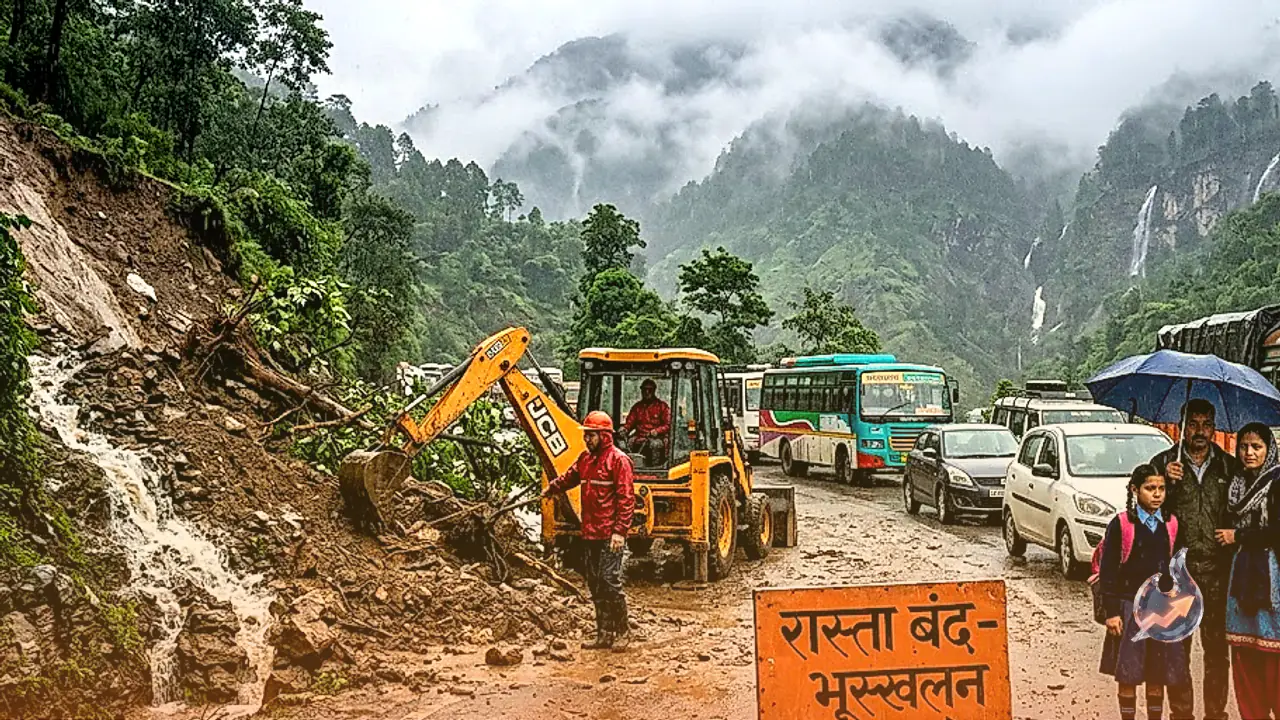उत्तराखंड में मानसूनी आफत: देहरादून से नैनीताल तक भारी बारिश का अलर्ट, कई मार्ग ठप और स्कूल बंद