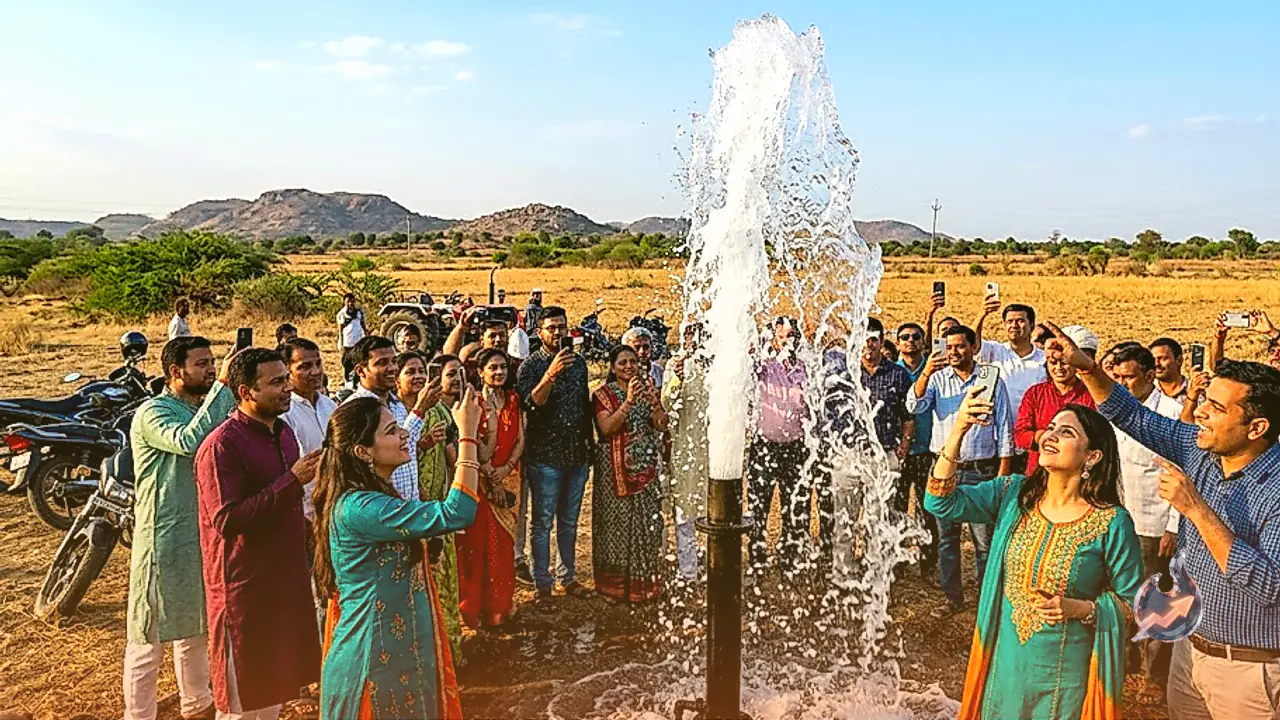 Gujarat's rippling well and gushing borewell draw curious crowds after videos go viral