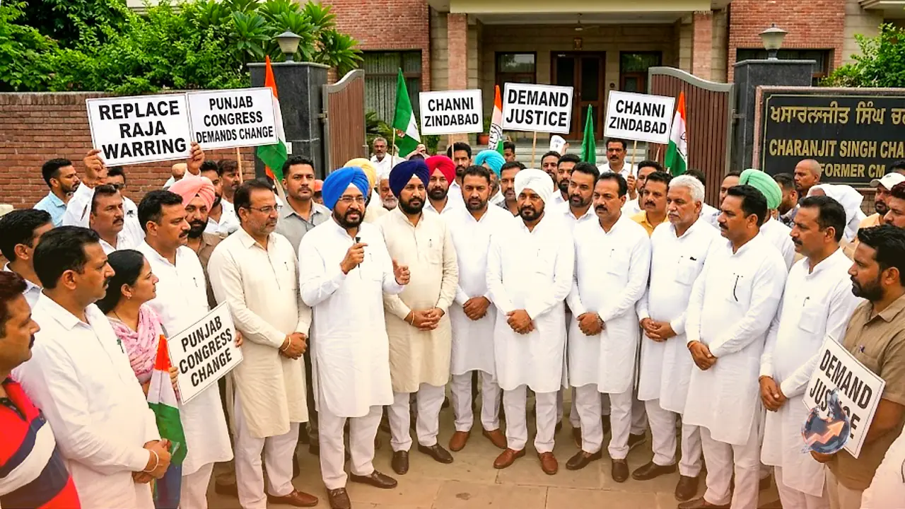 65 Congress Leaders Rally at Channi's Morinda Home, Demand Raja Warring Be Replaced