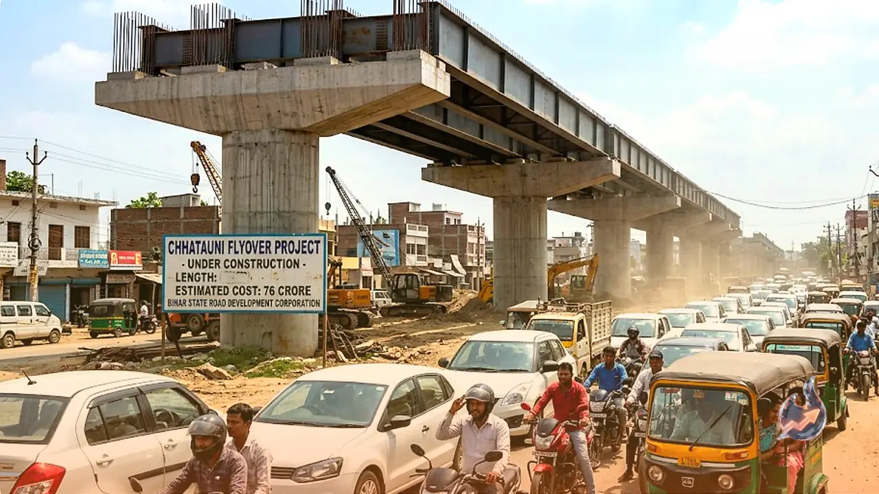 Motihari Gridlock: 76-Crore Chhatauni Flyover Project Drags On for Years, Leaving Commuters Stranded
