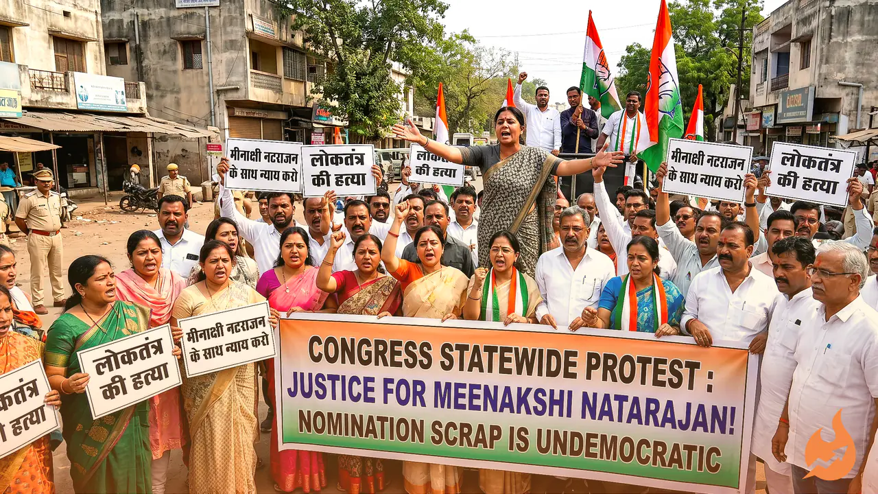 MP-CG की बड़ी खबरें: मीनाक्षी नटराजन के नामांकन रद्द पर यूथ कांग्रेस का प्रदेशव्यापी प्रदर्शन, उज्जैन उत्तर में आज जल संकट
