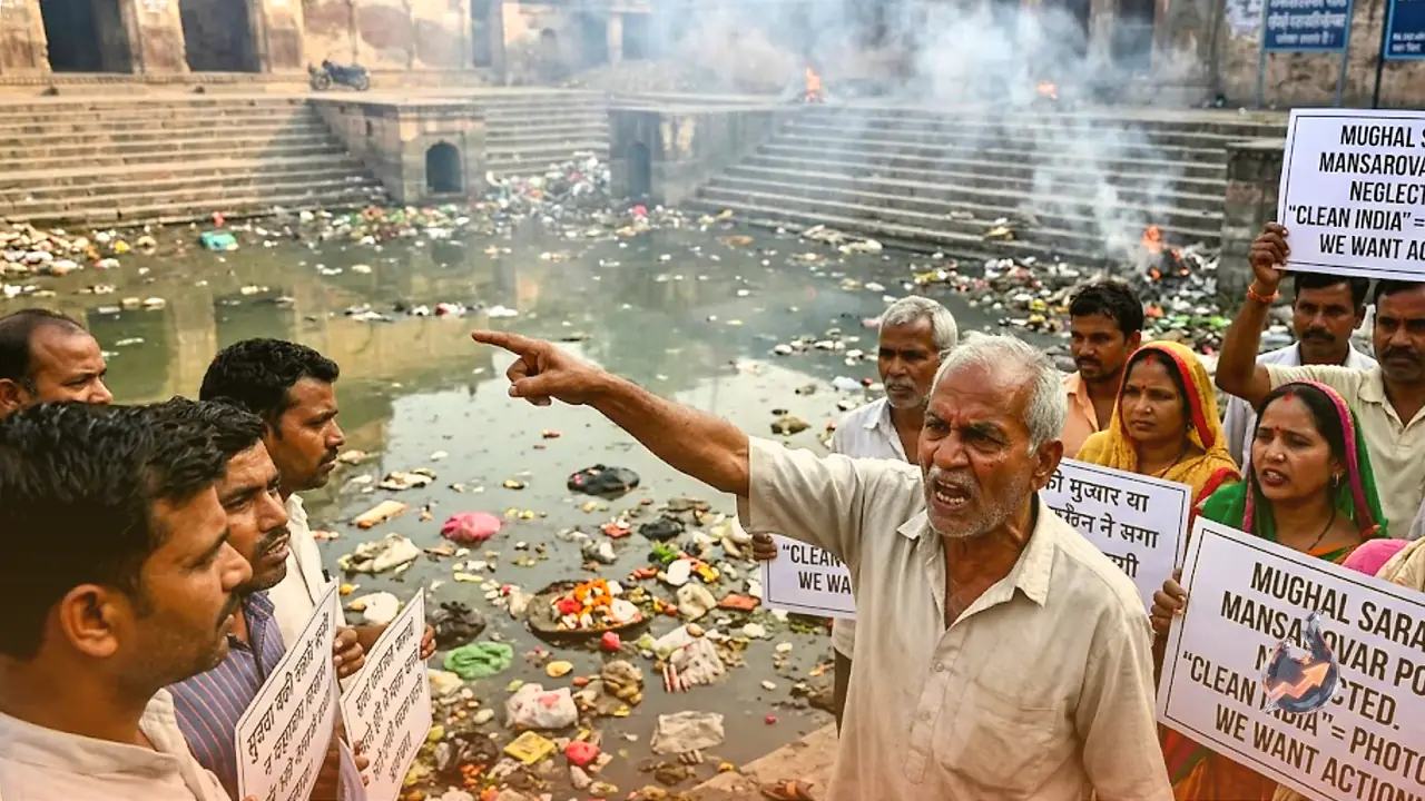 Anger Mounts Over Neglect of Historical Mansarovar Pond in Mughal Sarai as Locals Decry Clean India Campaign as Mere Photo Op