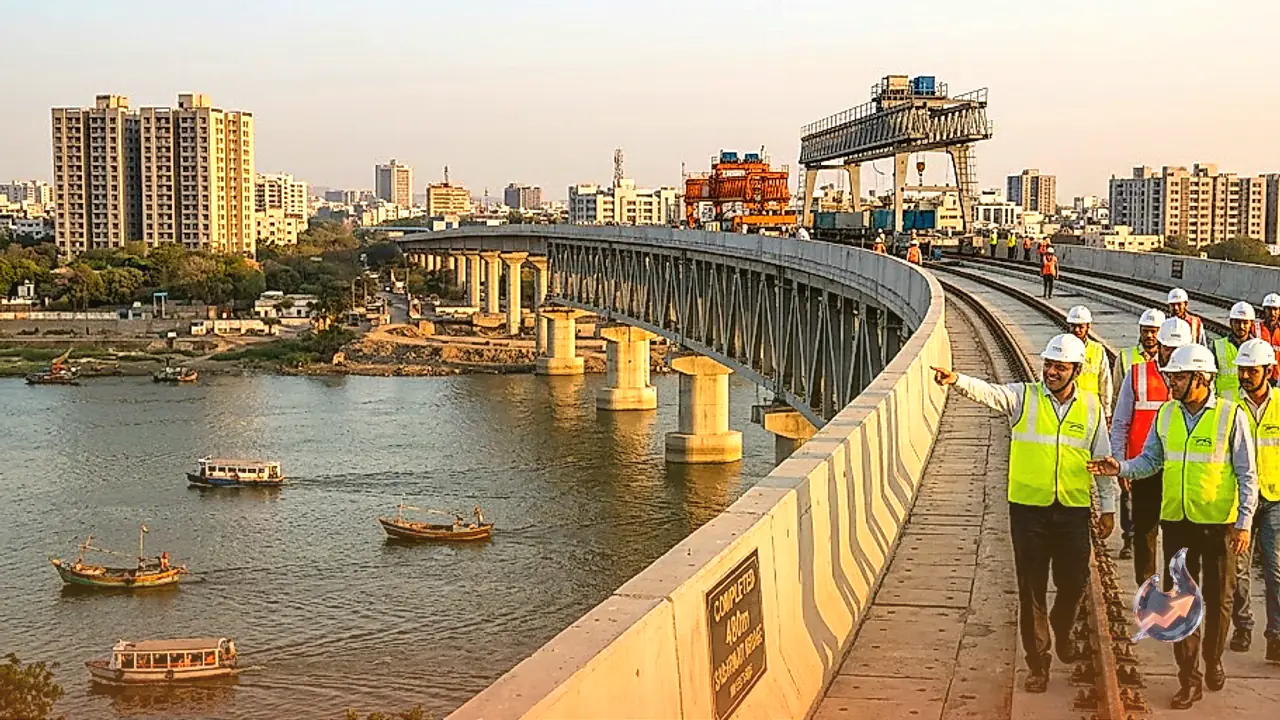 Mumbai-Ahmedabad Bullet Train Project Marks Milestone as 36-Metre High Sabarmati River Bridge Finishes