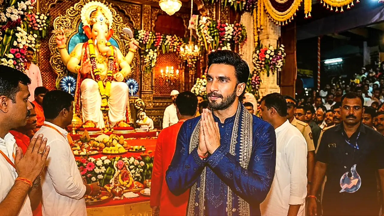 Ranveer Singh Visits Lalbaugcha Raja in Mumbai to Seek Blessings for Upcoming Film Pralay