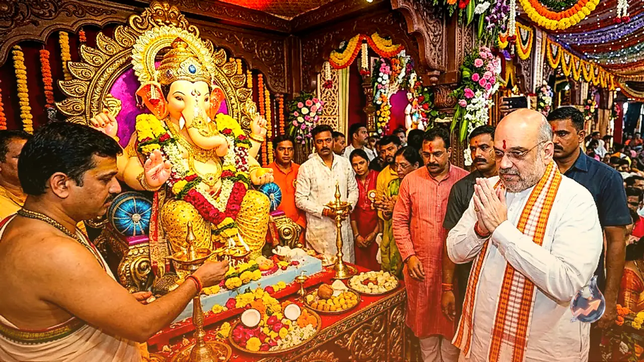 Amit Shah Offers Prayers During Mumbai Ganeshotsav Celebrations