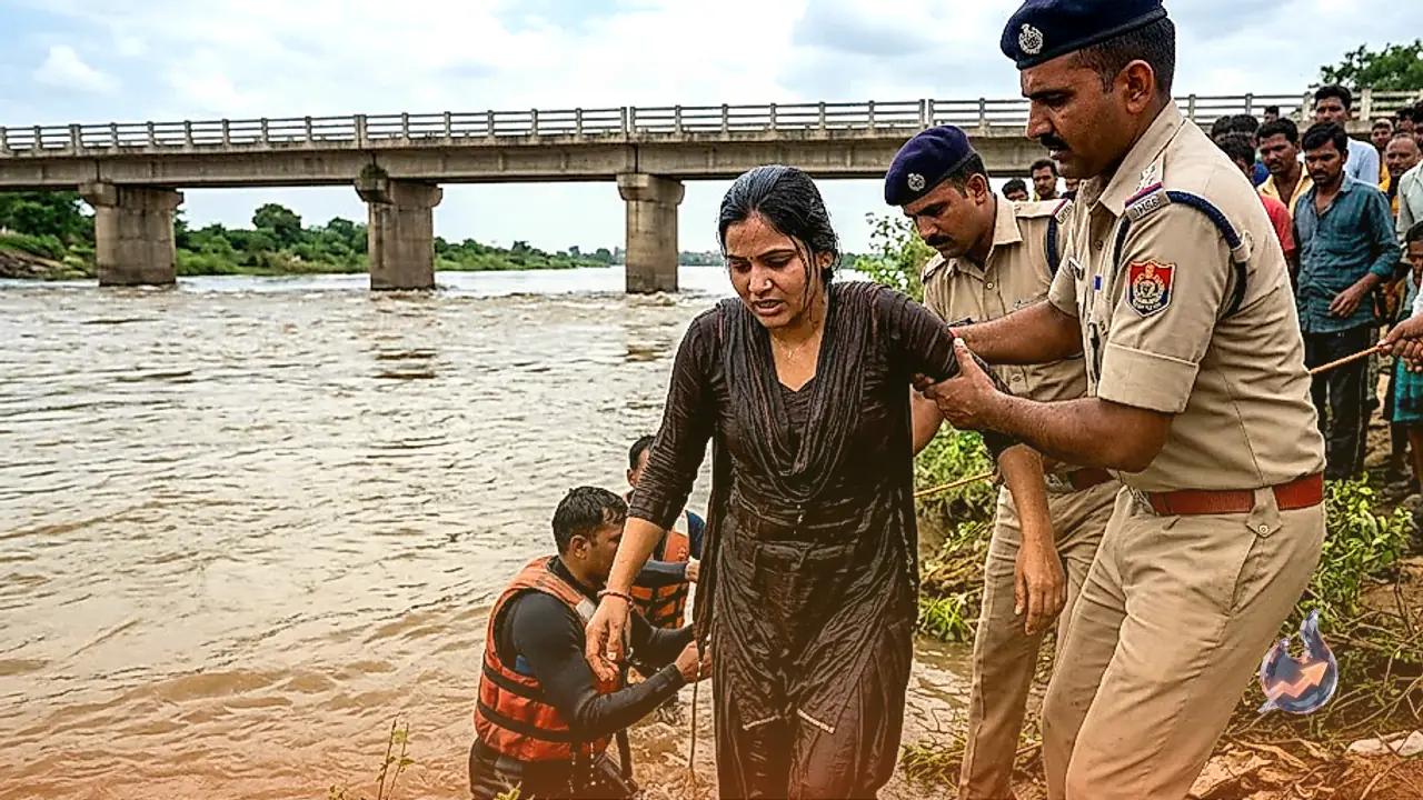 Distressed Woman Jumps Into Kwari River in Morena, Madhya Pradesh Over Family Dispute, Saved by Police and Divers