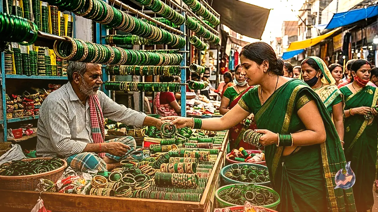 Ahead Of Sawan, Muzaffarpur's Islampur Market Sees Rush For Green Bangles Priced Rs 30 To Rs 5,000