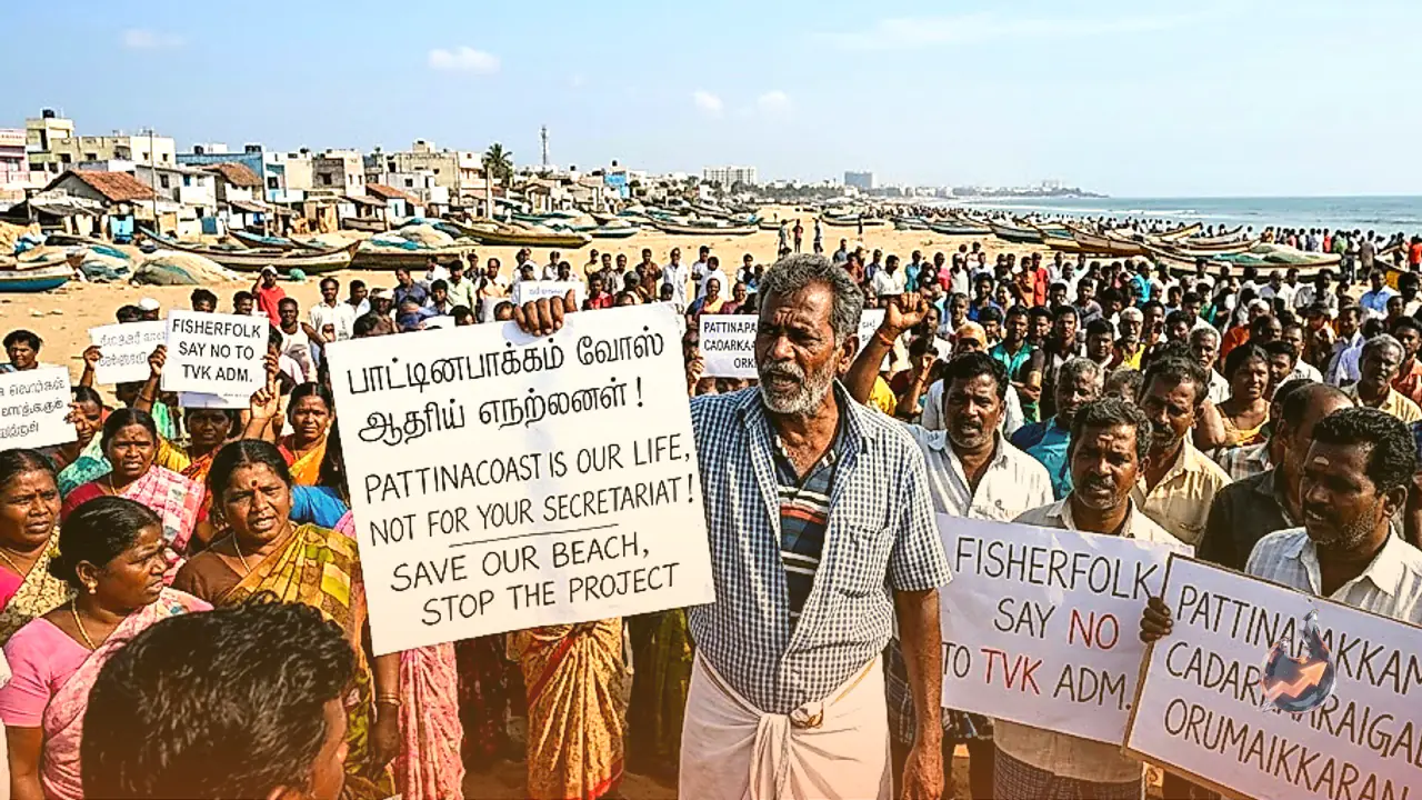 Chennai Coastal Villages Unite Against Vijay Government's ₹1,200 Crore Secretariat Project