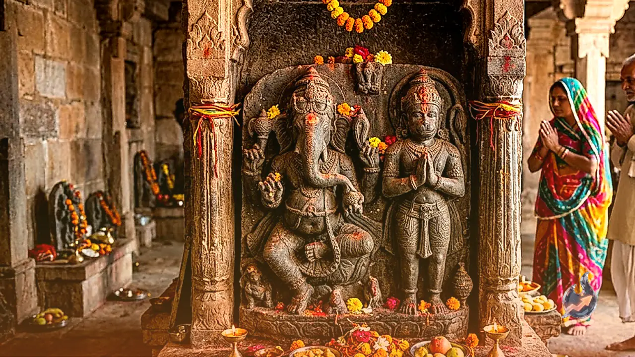Nagaur Temple Houses Rare Stone Carving of Lord Ganesha and Hanuman Together