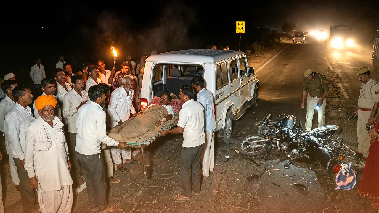 Two Killed Including Former Sarpanch in Head-On Bike Collision on NH-58 Near Nagaur, Villagers Fume as 108 Ambulance Fails to Arrive