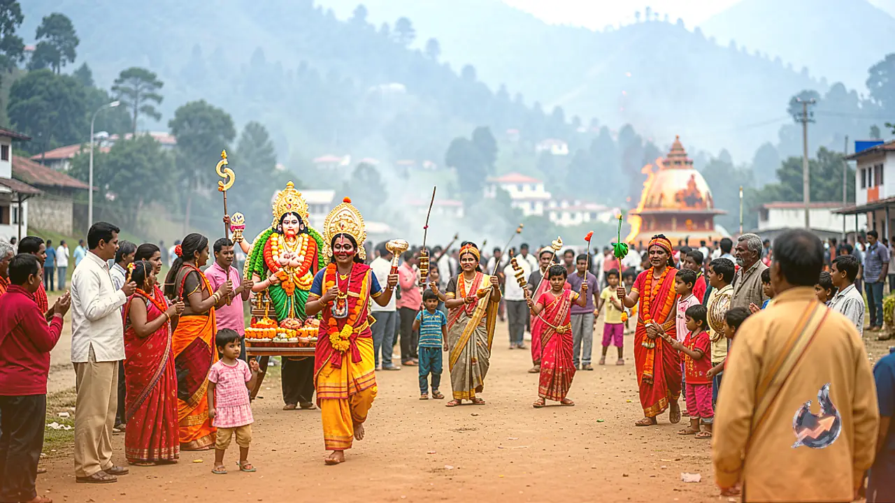 Nainital Celebrates Vijaya Dashami with Grand Durga Procession, Traditional Chholia Dance and Ravana Dahan