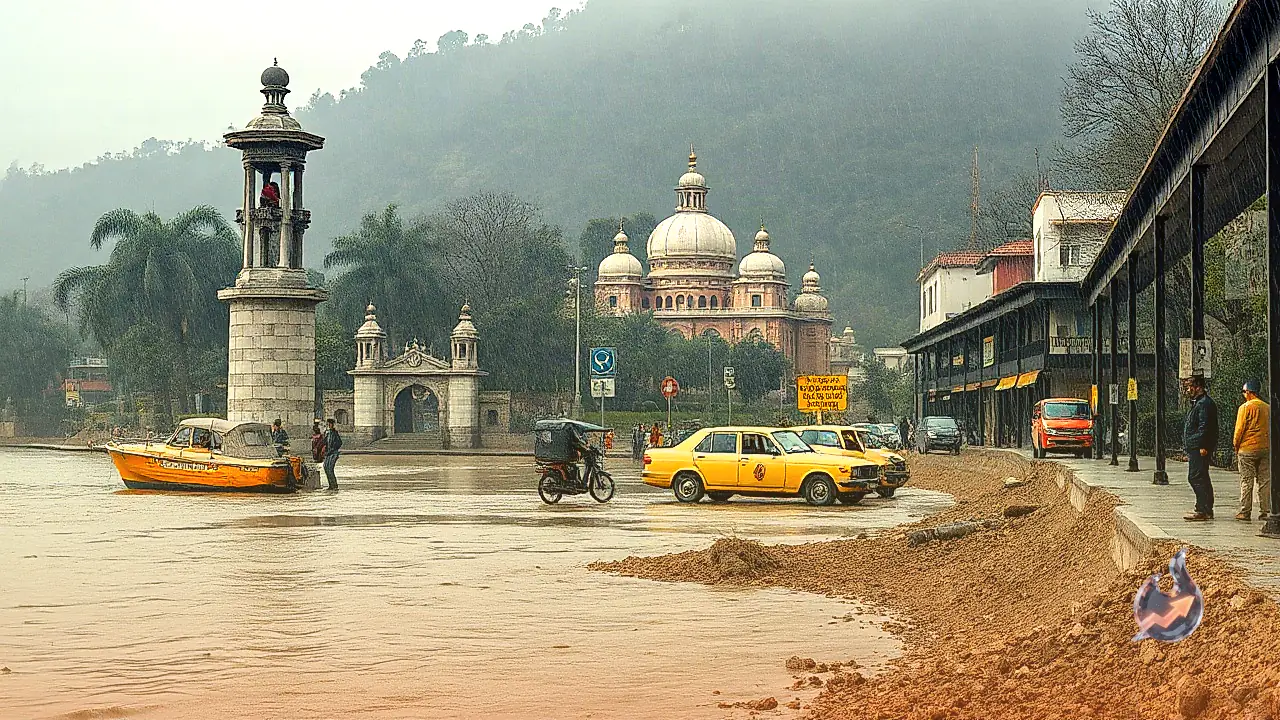 Heavy Rains Trigger Silt Accumulation of 20 Feet Along Naini Lake as Water Levels Surge in Nainital