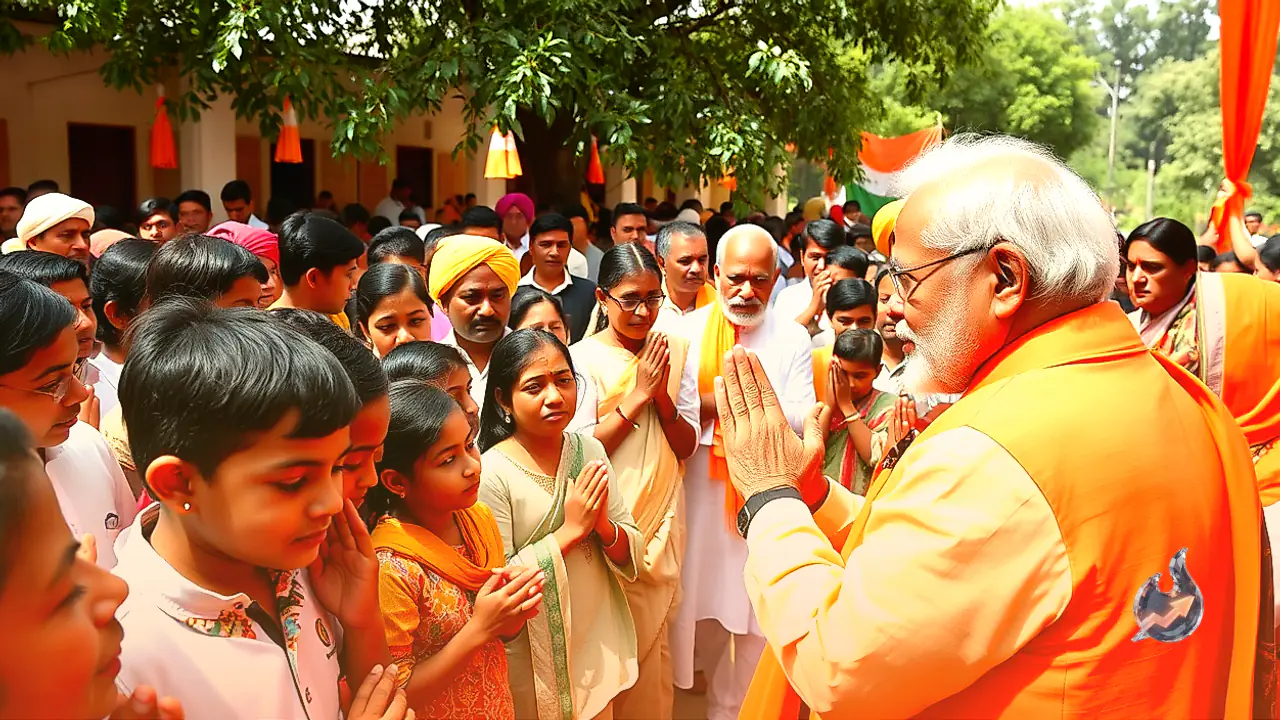 Narendra Modi Joins Interfaith Prayer Gathering at Gandhi Smriti and Interacts With Children