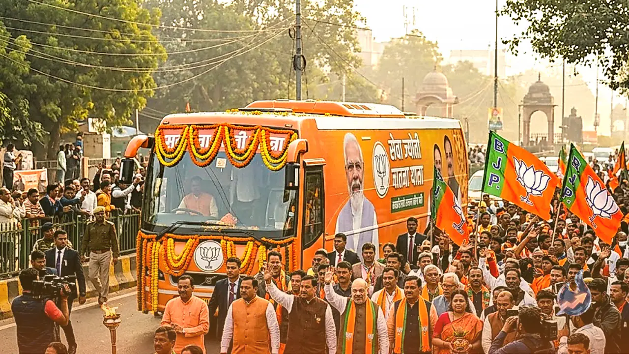 Narendra Modi Marks 25 Years in Public Governance as Seva Jyoti Yatra Rolls Out in Delhi