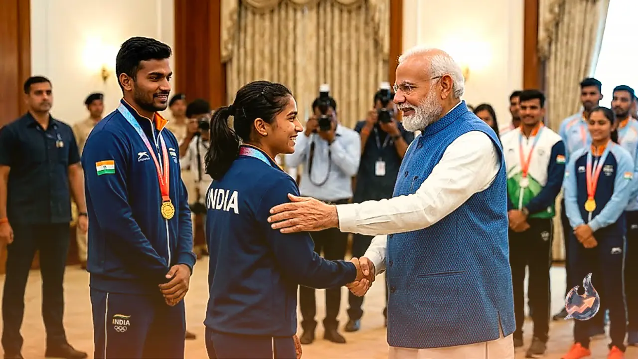 Prime Minister Narendra Modi Hosts CWG 2026 Medal Winners at His Residence